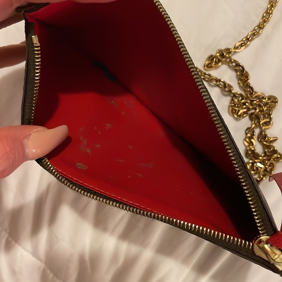 LOUIS VUITTON DAMIER EBENE POCHETTE FELICIE CHAIN WALLET - Picture 11 of 11